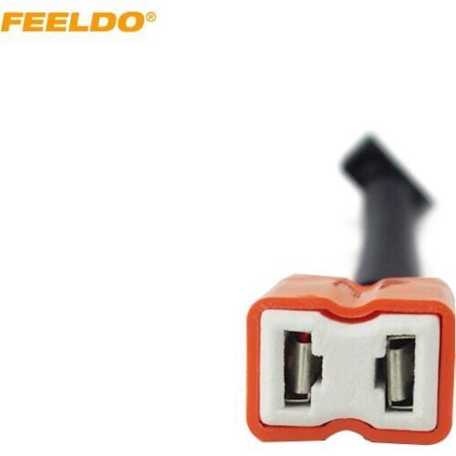 FEELDO 1Pc High quality car H7 bulb straight type male connector to female with wiring harness #AM5467