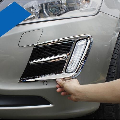 Chrome Front Fog Lamp Frame Decoration Trim For Volvo XC60 XC 60 2014-2017 Car Exterior ABS chrome Accessories Modified Strip
