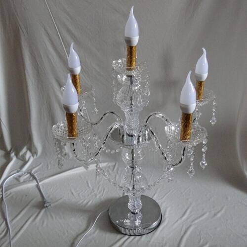 H50cm 5 arms Crystal Candelabra Candle Holder wedding Centerpiece Canderlabra crystal candelabrum