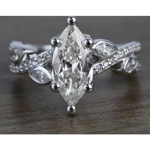 Huitan Delicate Twine Design Women Ring Marquise Crystal Stone Full Paved Dazzling CZ Wedding Party Finger Rings Trendy Jewelry