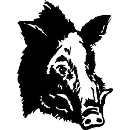 14.8X20CM WILD PIG FACE Interesting Vinyl Car Sticker Motorcycle Decal Black Silver S6-2380