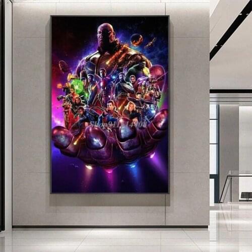 Canvas Painting Print Wall Art Marvel Posters Superhero Movie Avengers Iron Man Thanos Pictures for Living Room Wall Home Decor