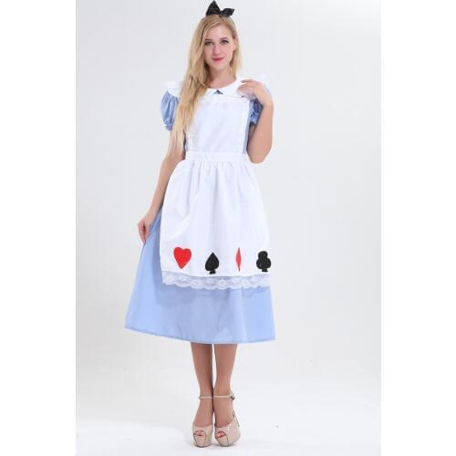 Free shipping Alice In Wonderland storybook fairytale princess costume fancy dress costume S-4XL plus size