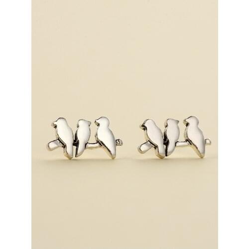 Cute Female Small Bird Animal Earrings Real 925 Sterling Silver Stud Earrings For Women Minimalist Vintage Boho Wedding Earrings