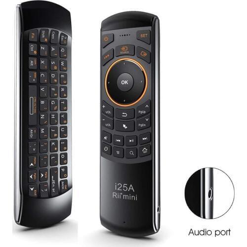 Rii Mini I25A Multifunction Portable 2.4G Wireless Fly Mouse Russian English Keyboard I25 Remote For Android TV Remote TV BOX