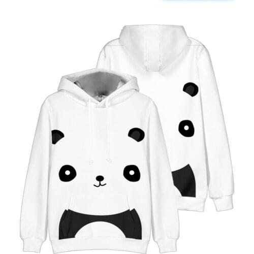 Fashion White Hooded 3D Pandas Hoodies Men Women Sweatshirts Unisex Streetwear Autumn Kids Animal Tops Boys Girls Pullovers