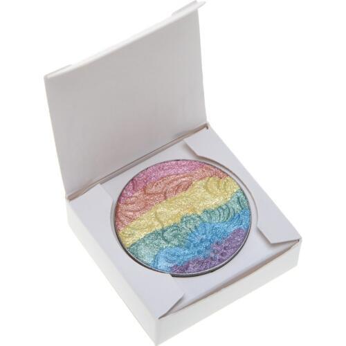 New 100pcs Free Shipping Rainbow Highlighter Blush Makeup Eyeshadow Palette Glitter Shimmer Powder Bronzer Contour Palette Blush