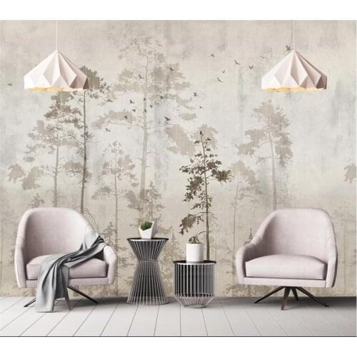 Custom wallpaper 3d hand-painted woods background wall living room bedroom restaurant mural hotel cafe decoration painting Обои