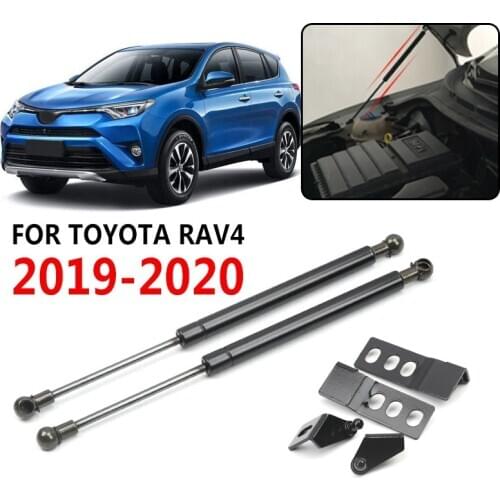 Pcmos Stainless Steel Engine Hood Lift Support Shock Strut Damper For Toyota RAV4 2019 Auto Towing Hauling Exterior Parts New