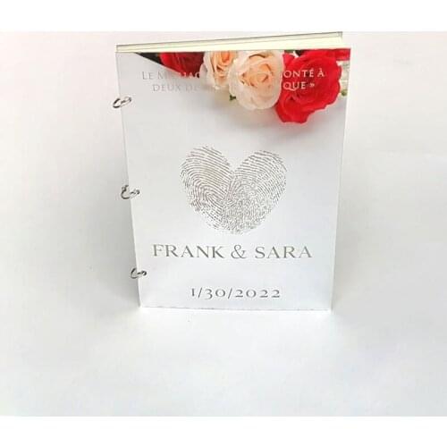 Personalized Double Mirror Bride and Groom With Date Dream Party Decor Gift Favors for Signature Guest Book