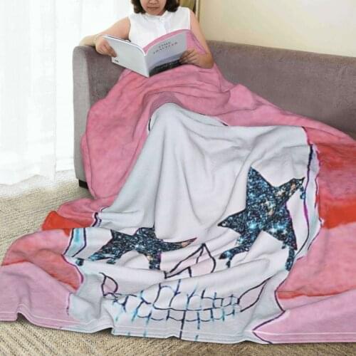 Portable warm flannel Star Skull blanket College Weeken blankets for airplane travel Bedspread Wrap