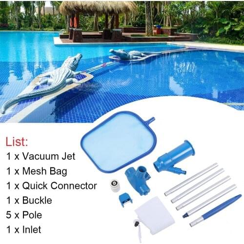 Portable Pool Vacuum Jet Underwater Cleaner with Mesh Bag, 5-Section Pole for Above Ground Pool, Spas, Ponds
