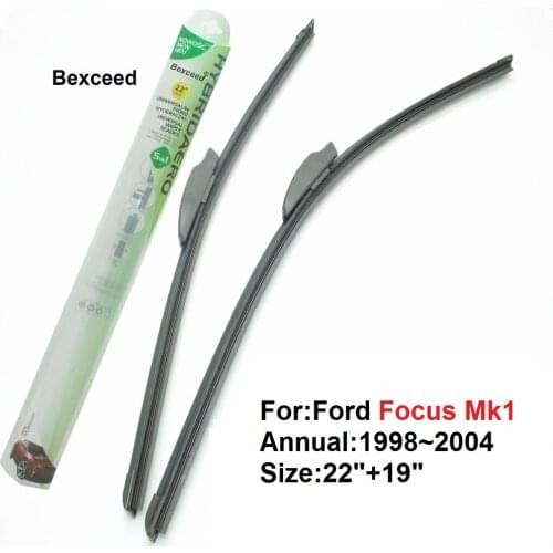 Flat Wiper Blade for Ford Focus Mk1 Bexceed of Car Windshield Windscreen 22"+19" 1998 1999 2000 2001 2002 2003 2004