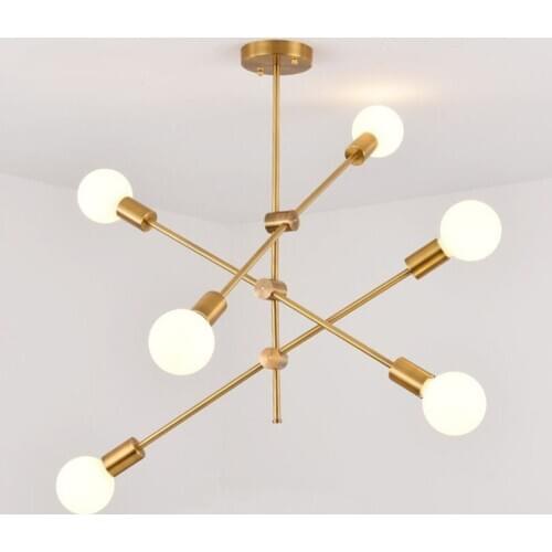 Modern Pendant light Nordic Living Dining Room Luxury Brass Pendant lamp Kitchen hanglamp E27 LED Ceiling Rotatable hanging lamp