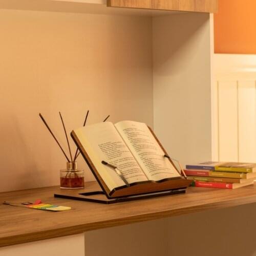 Modern Vigo Wood Book Reading Stand Teak Mdf Slim coffe table table basse