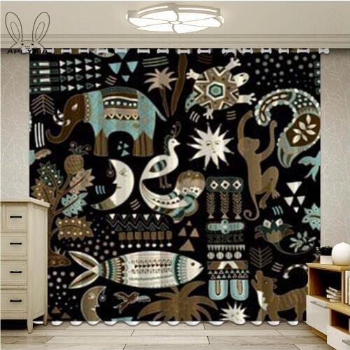 American style Tropical Fish Blackout Curtains For Bedroom Sea Fish Living Room Window Curtains Ultra-thin Micro Shading Drapes