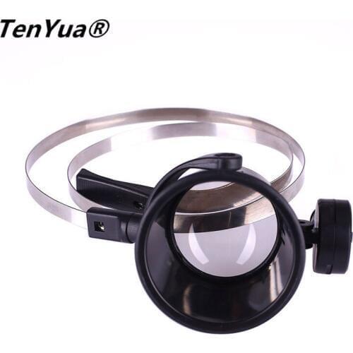 TenYua 15x Led Hands Free Eye Loupe Jewelry Watch Clock Repair Magnifier W/Headband ABS Acrylic Lens For Jewelry Watchmaker
