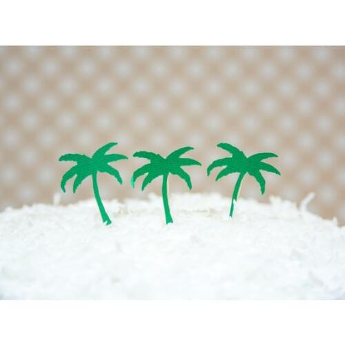 Palm Tree cupcake toppers Wedding Food Picks Bridal Bachelorette Baby Shower Birthday Summer Party Decor muffin decorations