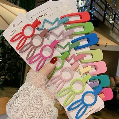 1Set New Fashion Elegant Frosted Hairpin Ornament Korean Geometric Bang Clip Hairgrip For Woman Girl Headdress Hair Accessories