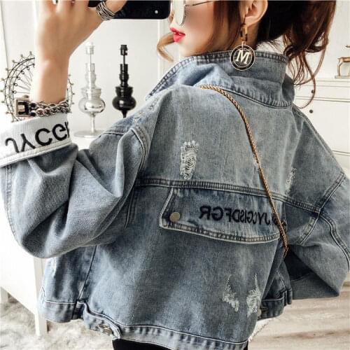 Jacket Ladies Autumn 2021 New Denim Jacket Short Womens Tooling Korean Loose Retro Jacket Womens Jacket Womens Coat