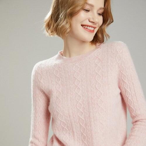 2021 New Fashion O-neck 100% Cashmere Sweater Bottoming Jumper Women Solid Color Soft Sweaters And Pullovers Long Sleeve Tops