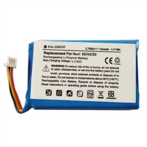 10pcs/lot TTVXO 1100mAh Battery for Garmin Nuvi 30 40 40LM Nuvi 50 Nuvi 50LM Battery 361-00035-01 361-00035-00 361-00035-11