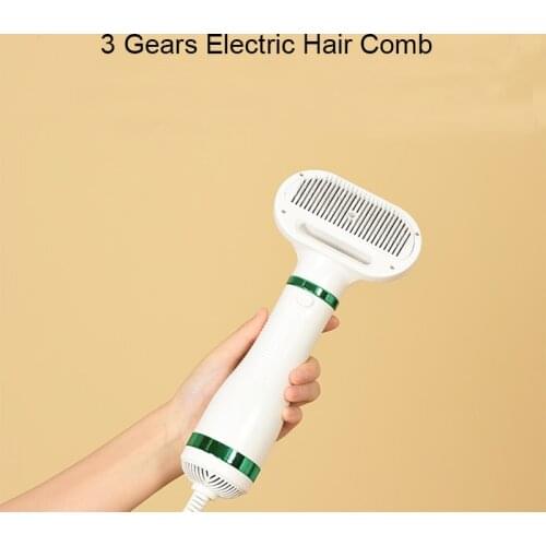 2-In-1 Portable Dog Dryer Dog Hair Dryer And Comb Brush Pet Dog Grooming Cat Hair Comb Dog Fur Blower Low Noise EU Plug