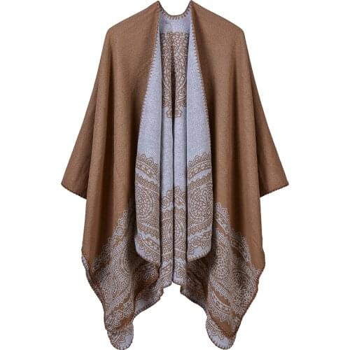 2019 Luxury Brand Winter Scarf Women lace design elegant classic show Shawls Wraps Reversible Cashmere Wool Ponchos and Capes