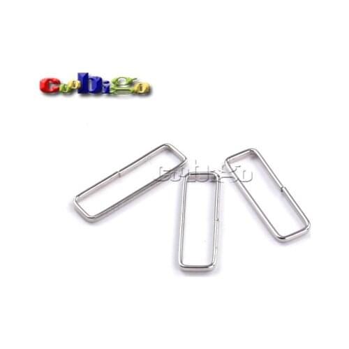 25pcs Pack 1-1/5"(30mm) Rectangle Unwelded Rings Nickel Plated Iron Tabular Sheet Ring For Belt Backpack Straps #FLQ109-30S