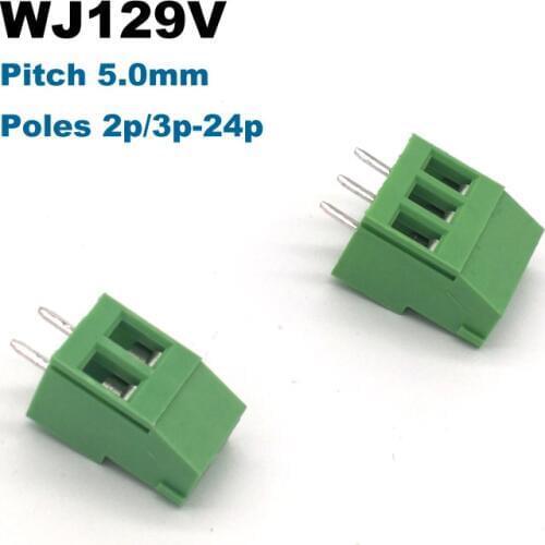 Pitch 5.0mm Screw PCB Terminal Block Connector Straight Pin 2P 3P 5mm WJ129V blocks connectors morsettiera 300V 20A