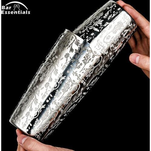 500ml/800ml Creative Engraving Shaker 304 Stainless Steel Cocktail Shaker Bar Shaker Boston Shaker Bar tool