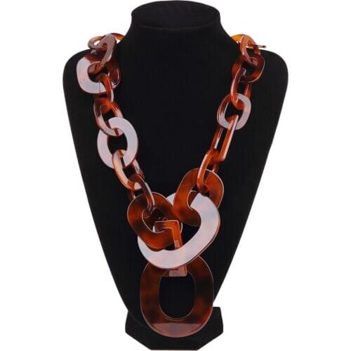 High quality punk acrylic choker necklace statement necklace long chain large pendant Necklace 2020 fashion womens jewelry