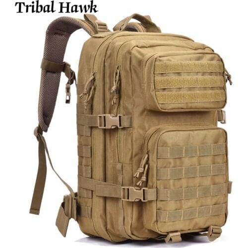 Army Backpack Military Tactical Assault Molle Rucksack Mens Large Capacity 3P Waterproof Pack Outdoor Trekking Camping Bag