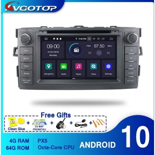AVGOTOP 2+16GB/4+64GB Android 9 Bluetooth GPS Car Player Multimedia For TOYOTA AURIS 2008-2012