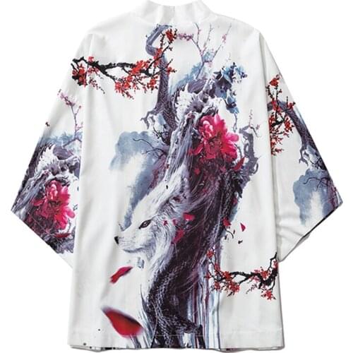 White Kimono Women Japanese Yukata Female Women Asian Clothes Cardigan Shirt Summer Men Traditional Kimonos Haori Cosplay