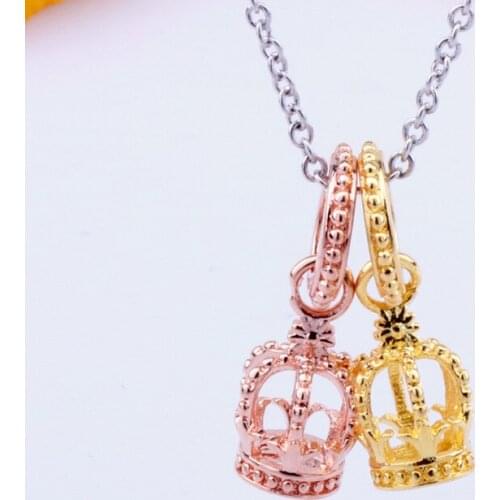 Bewill S925 Sterling SilverJewelry Retro New Crown Pendant Diy Bracelet Accessories Charms