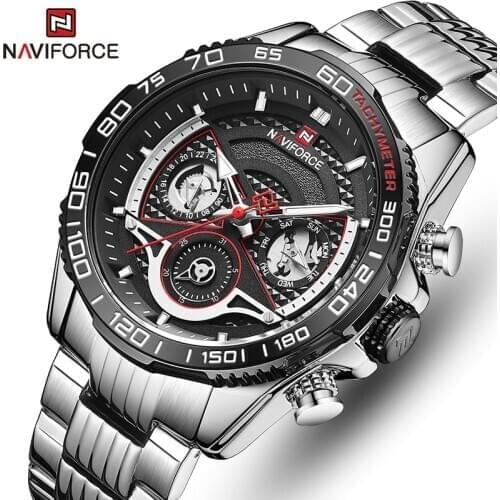 NAVIFORCE Mens Watches Top Brand Luxury Fashion Quartz Watch Men Waterproof Stainless Steel Date Male Clock Relogio Masculino