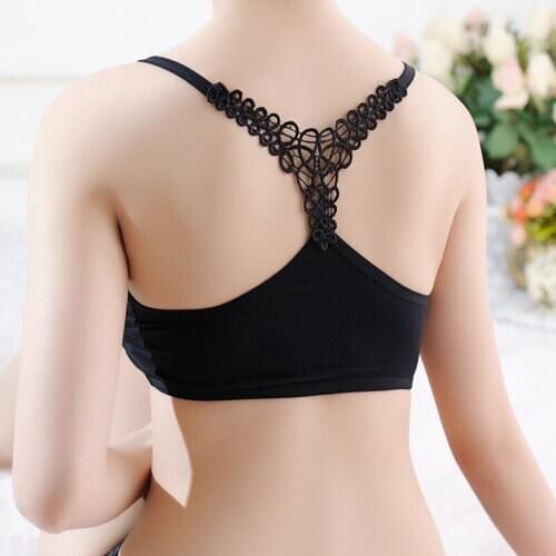 Black White Women Breathable Hollow Sexy Underwear Bra Bralette Crop Tube Tops Sutia Sosten BH