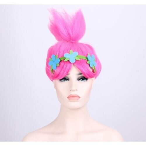 Trolls Poppy Cosplay Headwear for Kids Children Cosplay Party Supplies Trolls Children Halloween Party Supplies Accessories
