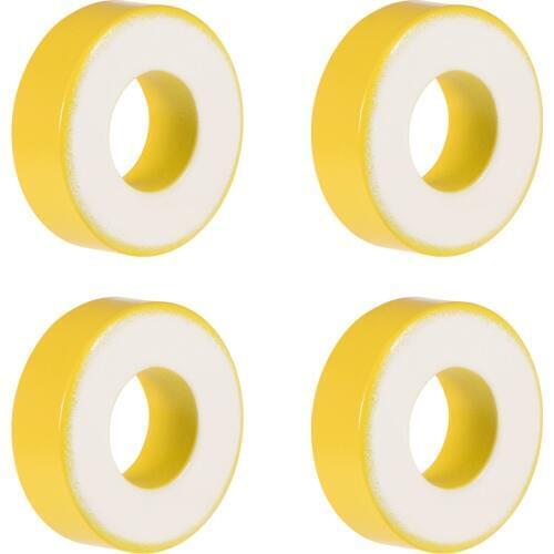 Uxcell 4pcs 16 x 33.6 x 11.3mm Ferrite Ring Iron Powder Toroid Cores Yellow White