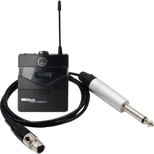 Guitar bass instrument cable wire cord for akg 3pin mini xlr to 6.35mm pocket pack transmitter wireless microphone system