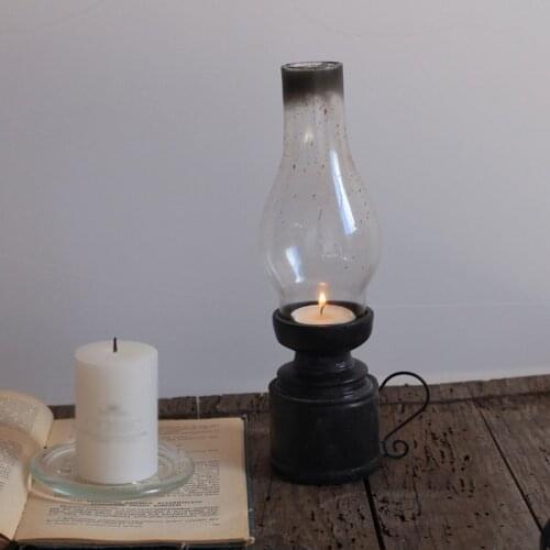 Kerosene Lamp For Wedding Decoration With Glass Cover Vintage Candle Holder Resin Nostalgic Kerosene Lamp