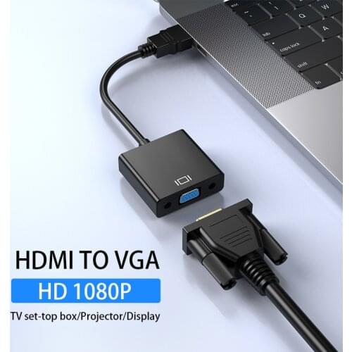 Converter HD with Audio PS4 Game Console Laptop Desktop Set-Top Box TV Projector Display Interface Cable HDMI-Compatible to VGA