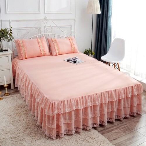 Summer Lace Bedspread 150/180cm Fitted Sheet Bed Skirt Queen King Size Luxury Bedspreads For Bed With Ruffles Elegant Bed Cover