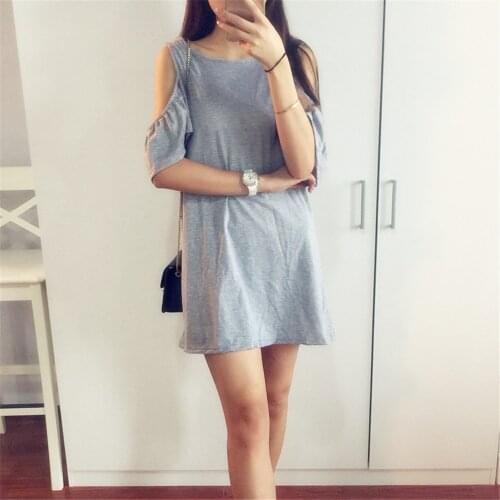 Summer Women Casual Beach Mini Dress Elegant Short Sleeve O-Neck Hollow Out Solid Loose Dresses Plus Size