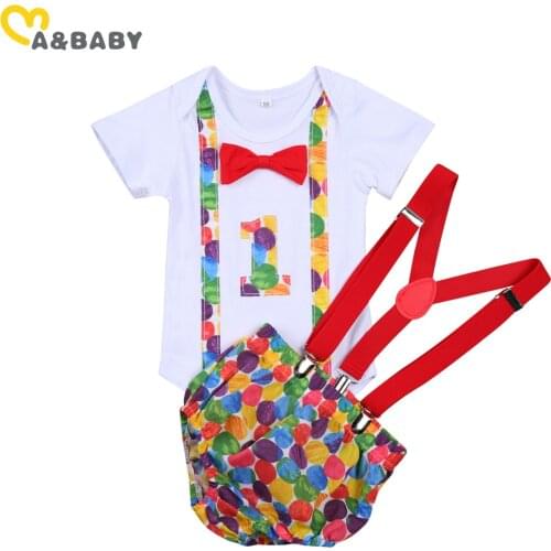 Ma&Baby 0-18M Summer Infant Newborn Baby Boy 1st Birthday Clothes Set Bow Tie Gentleman Suit One Letter Romper Overall Outfits