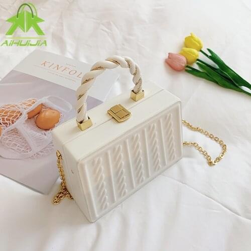 Fashion Striped Shoulder Handbags Simple Casual Messenger Bags Chain Small Crossbody Bags For Women High Quality PU Leather Tote