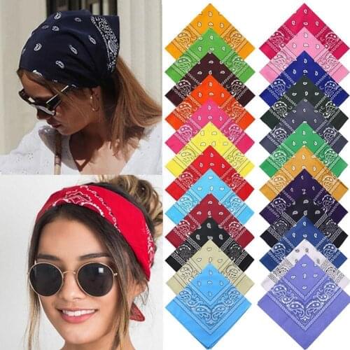 Man Women Bandana Kerchief Hair Band Neck Scarf Sports Wrist Hop Wraps Square Handkerchief Headwear Scarves Print Head Hip Q5A7