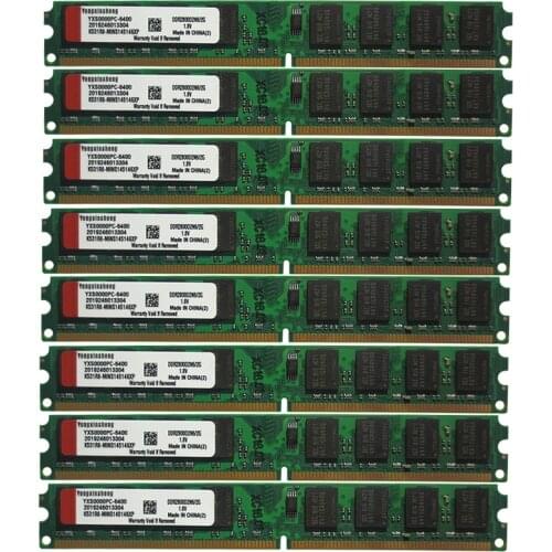 10pieces 2GB kit Yongxinsheng PC2-6400 PC2-5300 Dimm DDR2 800mhz 667mhz Desktop 240pin 2-sides Memory RAM Random chips