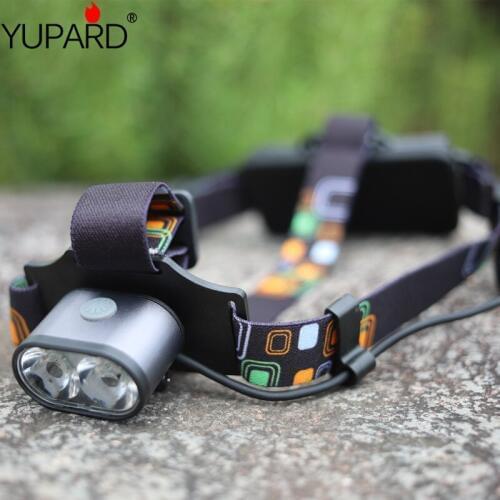 Yupard 2*XM-L T6 LED Headlamp bright torch light Waterproof Camping Hunting Headlight + rechargeable 18650 battery+charger